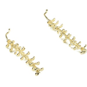 Brass Branch Brooch - Gold Brass Branch Brooch - 18K Real Gold Plated Brass - Jewelry Supplies - 43.01x7.85x1.12mm - RGP2535