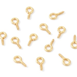 Eye Hook Screw - 4x8 - Raw Brass Eye Hook Screw - Jewelry Making - 8x4mm - PP1713