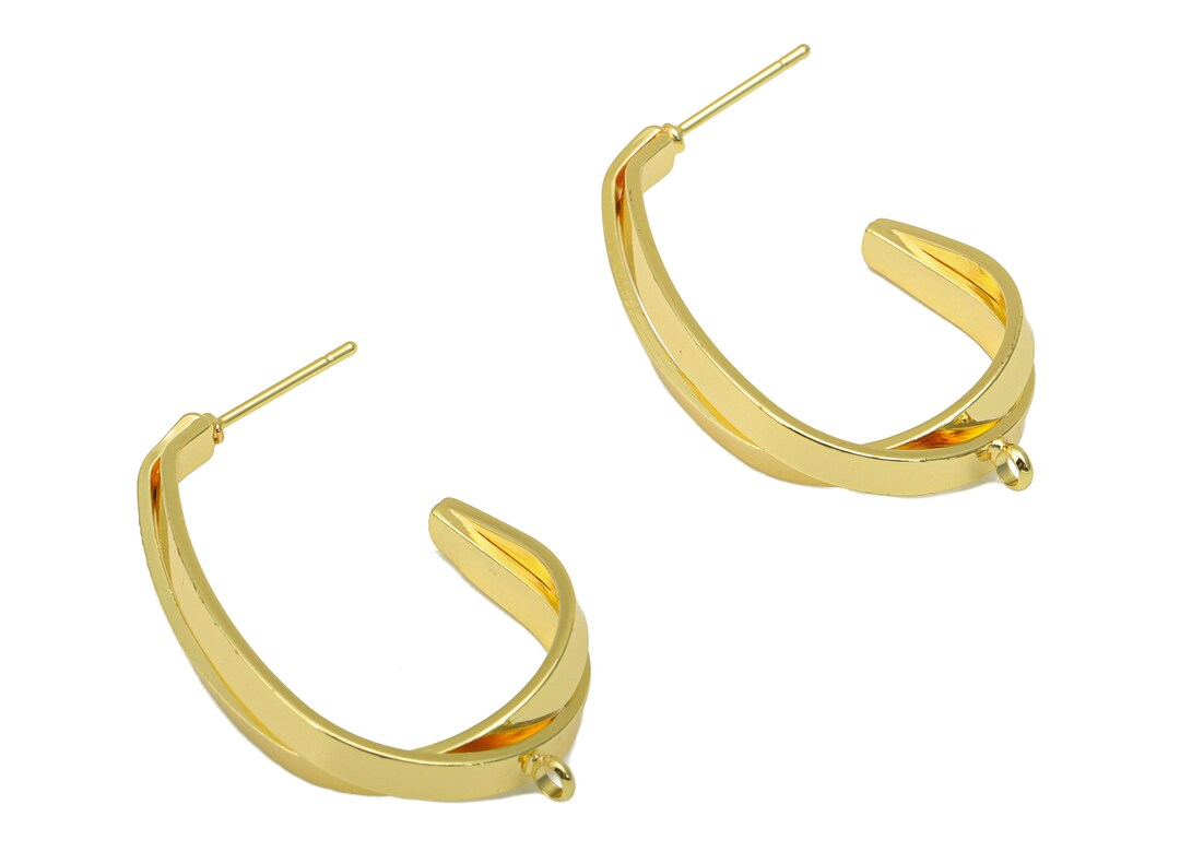 Hollow Oval Post Hoop main image 1