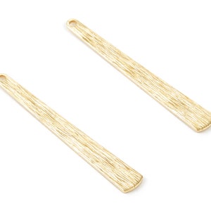 Brass Textured Long Strip Charms - Textured Long Strip Raw Brass Pendants - Earring Findings - Jewelry Supplies - 42,9x5,78x0,84mm - PP2071