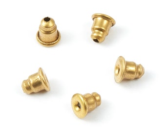 Raw Brass Earring Stopper - Ear Nuts - Ear Wire Backs - Earring Findings- 5,22x4,64mm - Jewellery Supplies - PP1545