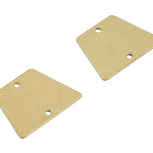 Personalized stamping blank - Brass Trapezoid Earring Connector - Raw Brass Trapezoid Pendant -  19.86x15x0.61mm - PPM1812