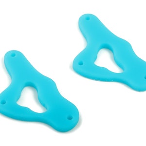 Acrylic Cloud Earring Connector - Blue Cloud Earring Charms - 3 Holes - Color Code:A497 - 33.15x18.19x2.11mm - AC2025-A497