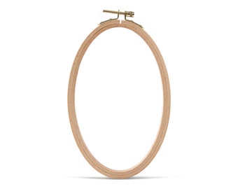 Wooden Embroidery Hoops - Cross Stitch Hoops - Wooden Embroidery Oval Frame - Embroidery Accessories - 210x130x10.8mm - HM1008