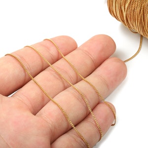 Faceted Curb Chain - Raw Brass Curb  Chain -  Tiny Curb Chain -  0.05&quot; x 0.04&quot; -  CC1137