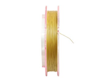 Alambre recubierto de nailon de 0,3 mm/100 m/unidad - Alambre de acero dorado para pulseras y collares - Alambre para bisutería artesanal - Materiales para la fabricación de joyas - SS2786