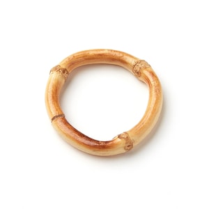 Natural Bamboo Hoop Earrings - Cirlce Shaped Bamboo Pendant - Bamboo Earrings - Jewelery Handmade - 25x25x16.19mm - RT1083