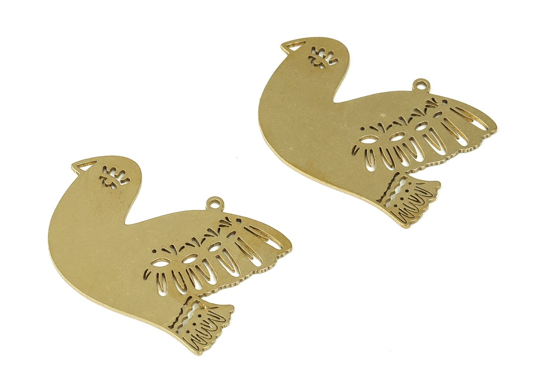 Raw Brass Pigeon Pendant Charms Pigeons Earrings Charm Etsy