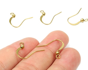 Brass Earring Hooks 3.2 - Raw Brass Hammered Earring Wires - Earring Findings - Jewellery Supplies - 20.48x16.7x2.95mm - PP2830