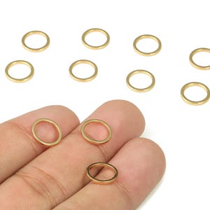 Runda kopplingslänkar i 18K guldpläterad mässing – Smyckestillbehör för hemmafixare (10 x 1 mm) RGP3310-10