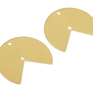 Personalisierter Stempelrohling - Messing Runde Verbinder - Rohmessing Fächer Anhänger Halskette - Messing Verbinder Charms - 20,02x17,04x0,7mm - PP2648