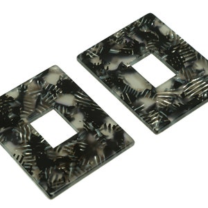 Acetate Rectangle Charm -Acetate Big Rectangle Pendant - Acetate Earring Charm - Jewelry Making - Code:A510 - 49x39.89x2mm - AC2614-A510