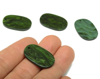 Acrylic Oval Earring Charms - Oval Shaped Pendant - Earring Findings - Jewelry Supplies - Color Code: A896 - 27.38x17.83x2.35mm- AC1158-A896