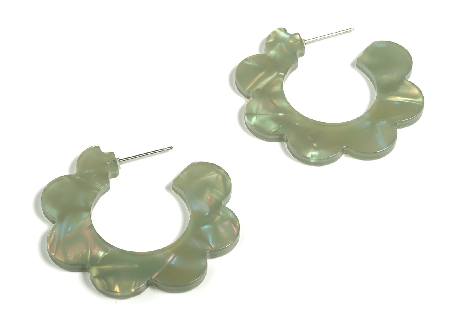 Acrylic Flower Hoops Earring Open Hoop Earrings Stud Etsy