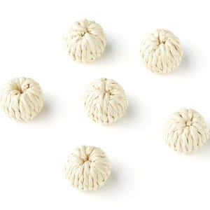Handwoven Rattan Earrings - Ball Shaped Rattan Pendant - Wooden Straw Earring - Jewelery Handmade - 14.5x10.4mm - RT1114 image 3