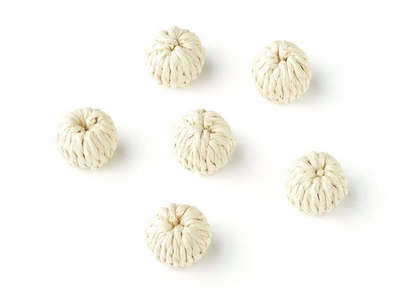 Handwoven Rattan Earrings - Ball Shaped Rattan Pendant - Wooden Straw Earring - Jewelery Handmade - 14.5x10.4mm - RT1114 image 3