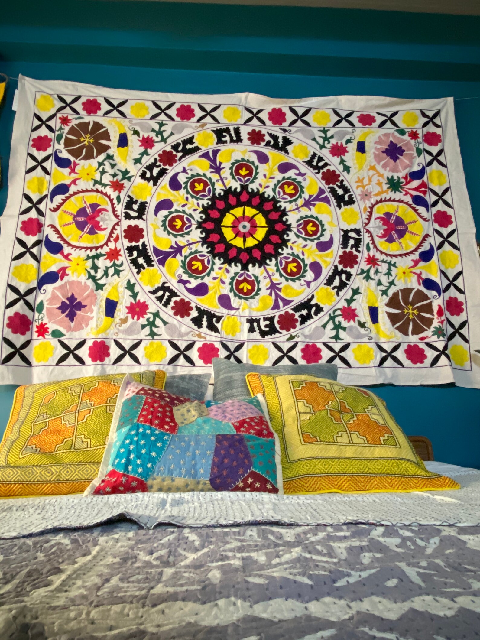 Floral Embroidered Single Bed Cover Bohemian Home Decor Etsy