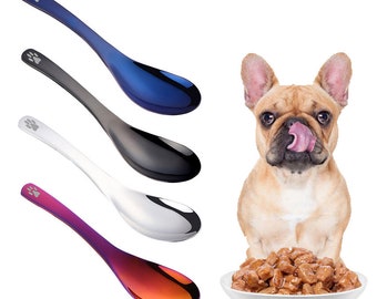 1pc Pet Food Spoon High Quality Stainless Steel Paw Decal on Handle