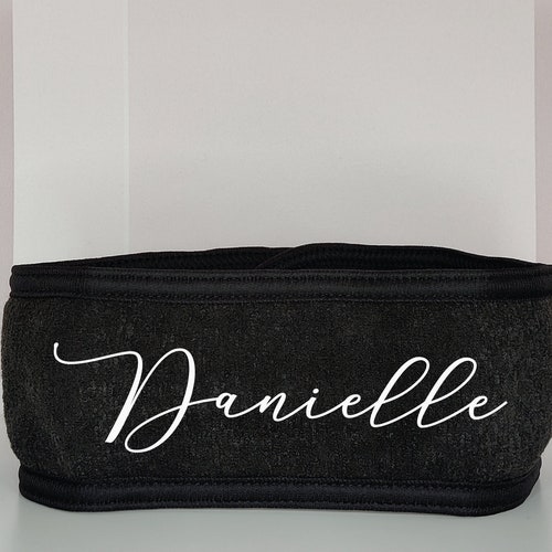 Black Personalised Spa Headband Makeup/facial Headband Etsy UK