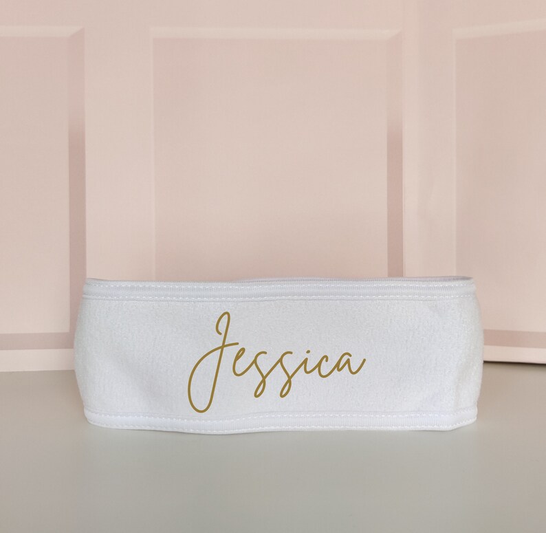 White Personalised Spa Headband Makeup/facial Headband Etsy