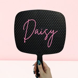 Black personalised Handheld Mirror for makeup artists/ makeup lovers