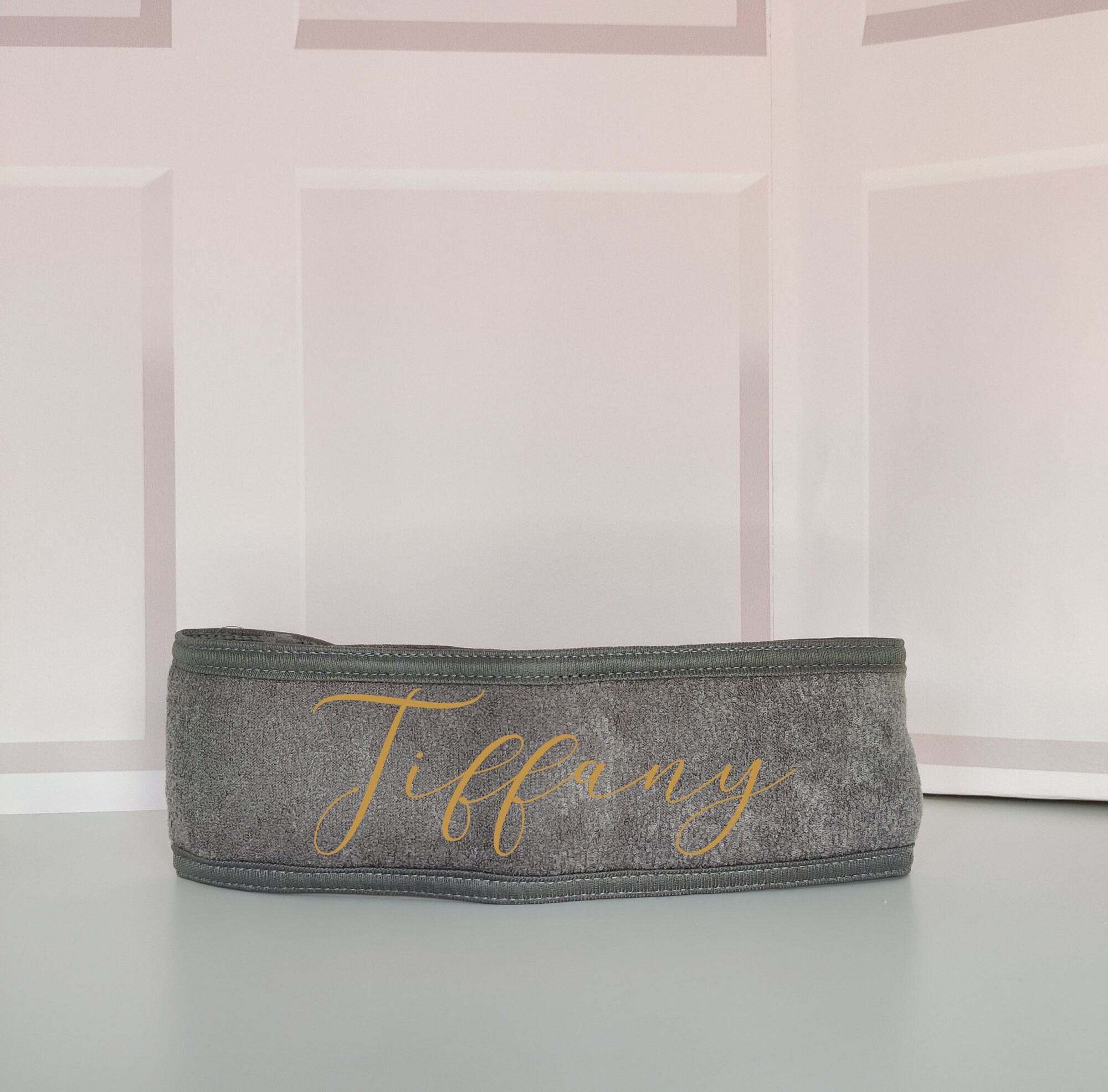 Grey Personalised Spa Headband Makeup/facial Headband Etsy UK