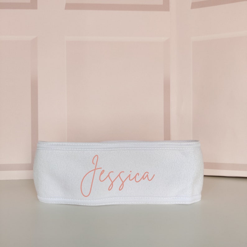 White Personalised Spa Headband Makeup/facial Headband Etsy