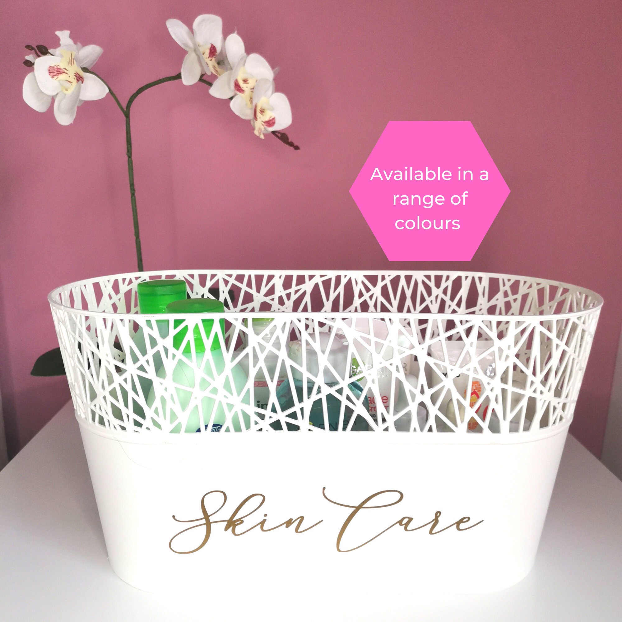Skin care storage basket