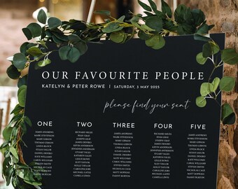 Custom Wedding Seating Chart, Personalized Foam Board Sign