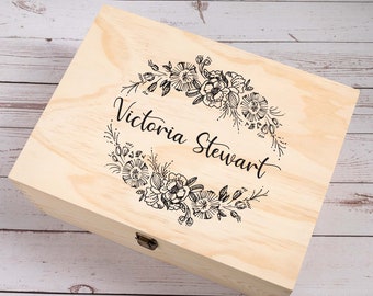 Personalised Wooden Keepsake box, Newborn Baby Gift, Memory Box, Baby Birth, New Mom Gift, Christening Baptism Keepsake Engraved Box Gift