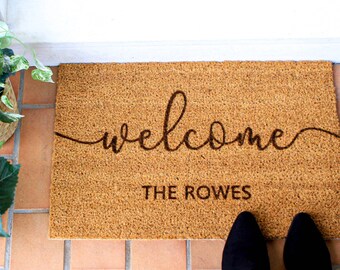Personalised Name Doormat-Welcome Door Mat-Custom Door Mat, New Home Gift Doormat-Personalised Gift-Custom Gift-Housewarming Gift-Bride Gift