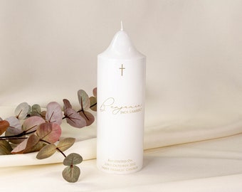 Personalized Foil Candle, Baptism, Christening, Wedding Gift