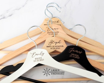 Personalized Laser Engraved Coat Hanger, Bridal Party Gift