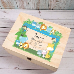 Personalised Wooden Keepsake Box, New Baby and New Mom Gift for Baptism / Christening