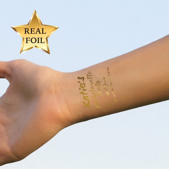 Team Bride Hen Night Accessories for Hen Do We Personalize 30 Hen Party Gold Temporary Team Bride Tattoos