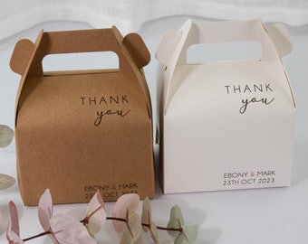 Personalised favour box, wedding cake box for guest gift and corporate event guests with customised favour boxes