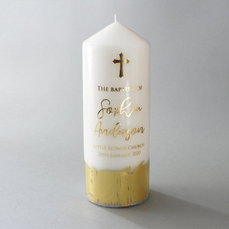 Personalised Baptism Candle Waterslide Decal Christening gift Etsy