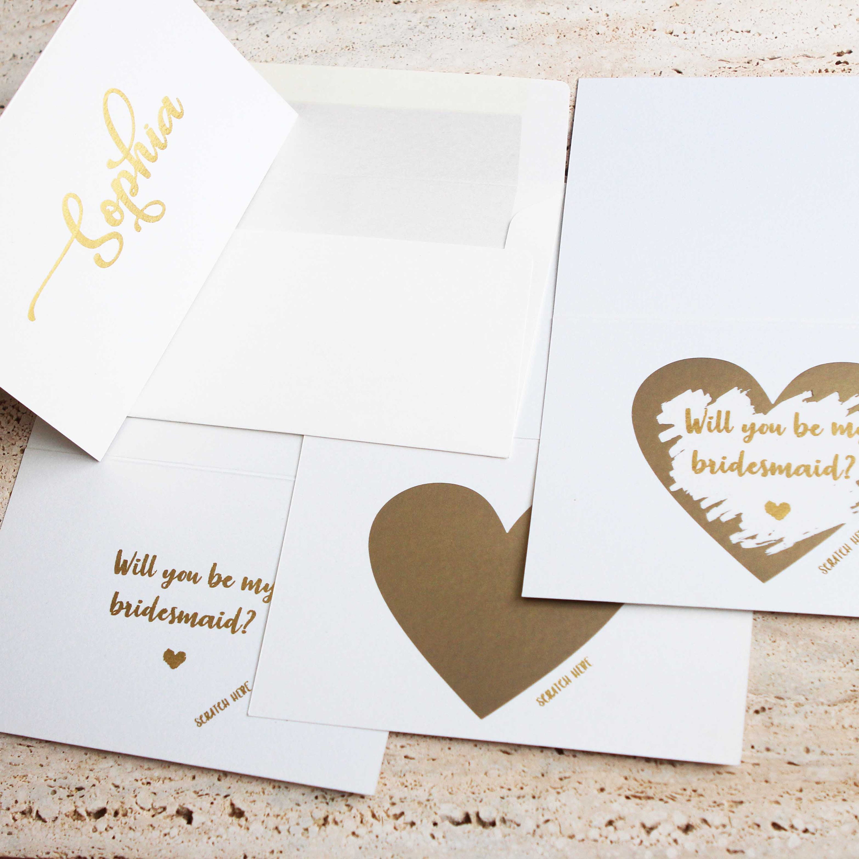 Custom Gold Foil Scratch off Cards Will You Be My Bridesmaid - Etsy