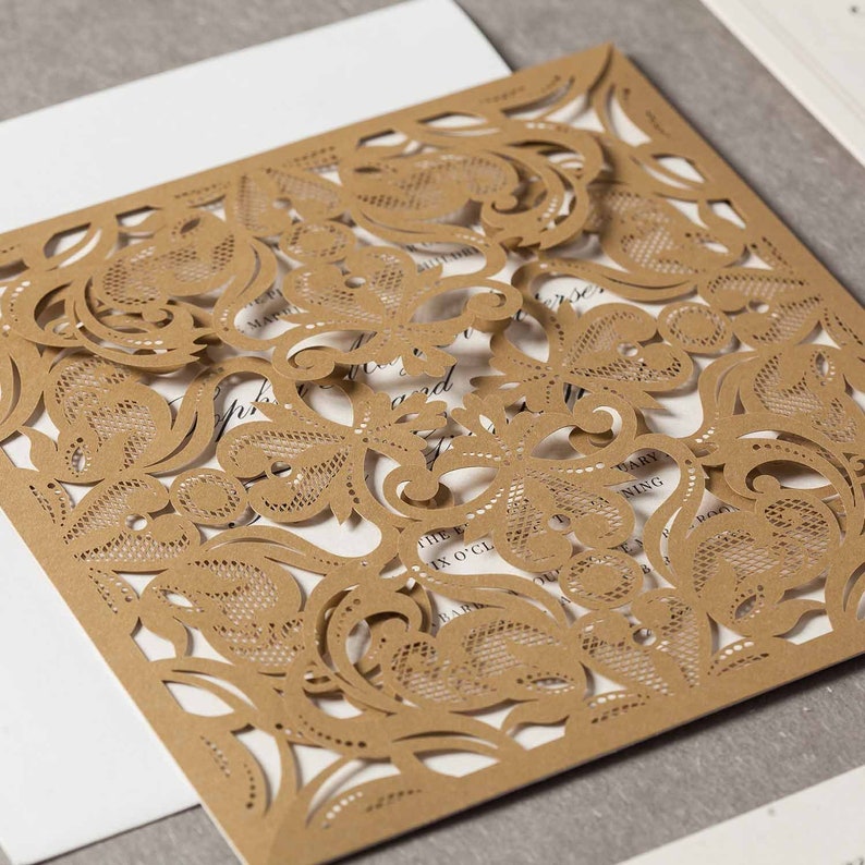 Laser Cut Wedding Invitations DIY Invites Customisable - Etsy Australia