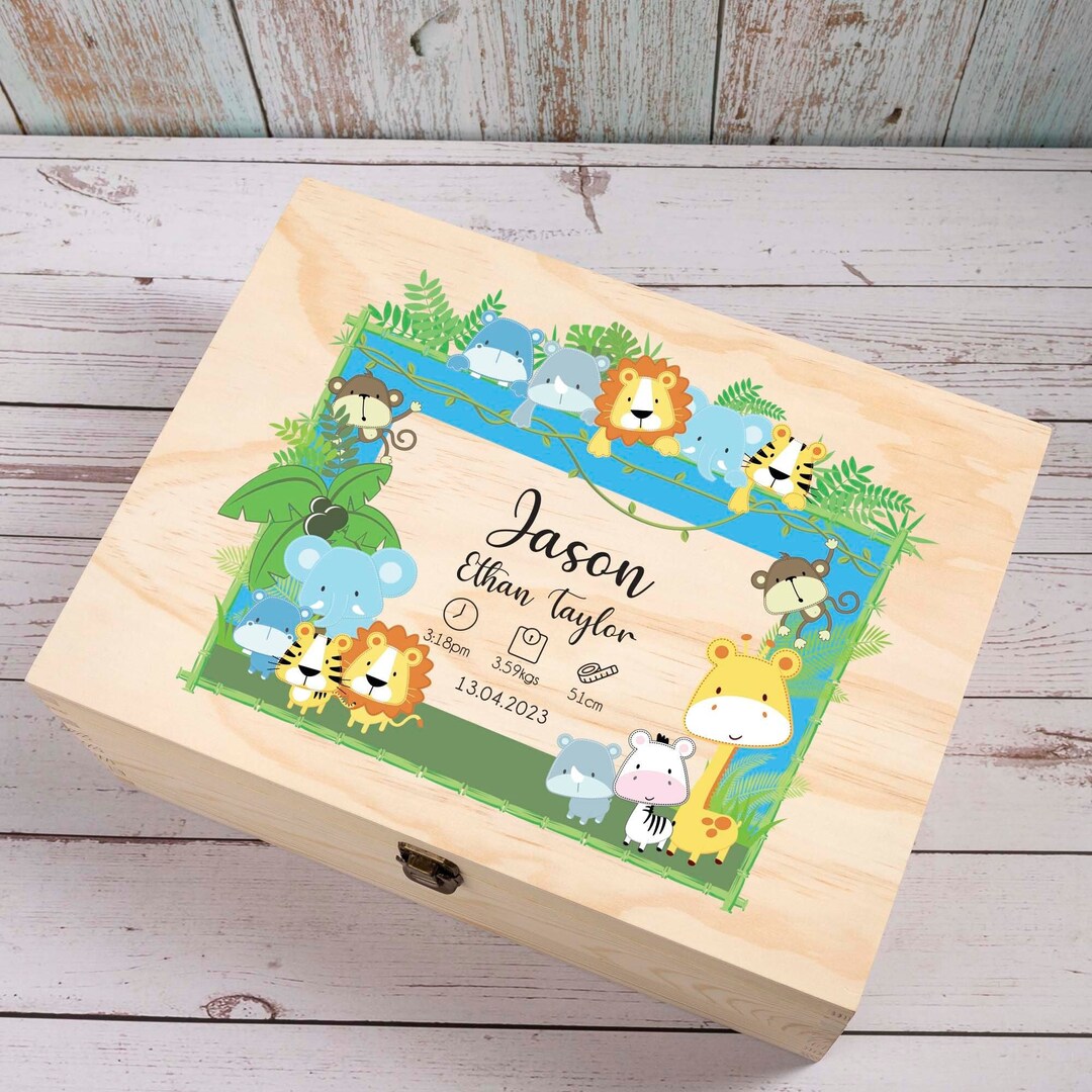 Personalised Wooden Keepsake Box, New Baby and New Mom Gift for Baptism ...