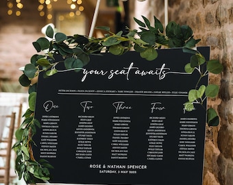 Personalized Wedding Seating Chart, Custom Printed Foam Board