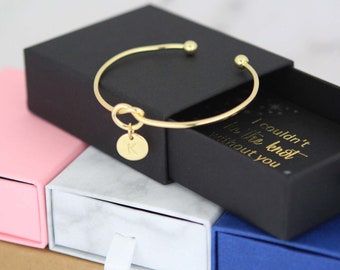 Personalized Initial Knot Bracelet, Bridesmaid Proposal Jewelry
