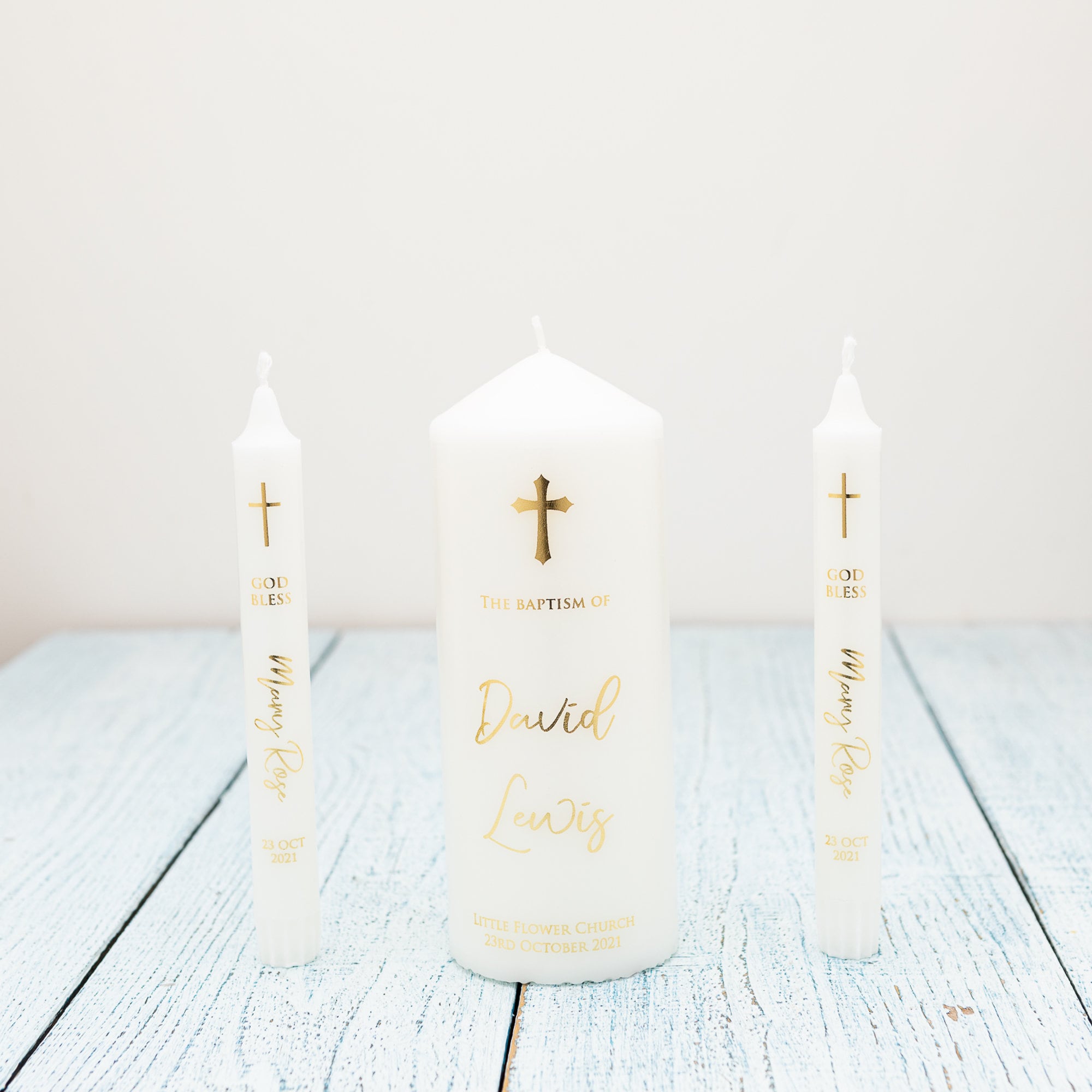 Personalised Real Foil Candle Baptism Candle Christening Etsy Australia