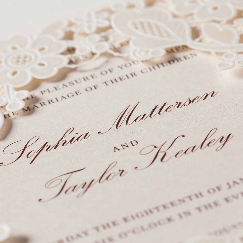 Laser Cut Wedding Invitations DIY Invites Customisable - Etsy Australia