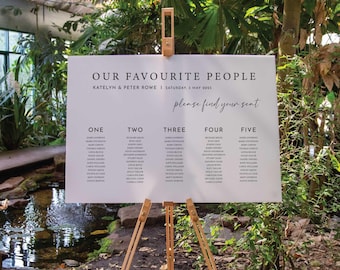 Personalized Wedding Seating Chart, Custom Printed Foam Board
