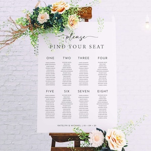 Personalized Wedding Seating Chart, Custom Foam Board Display