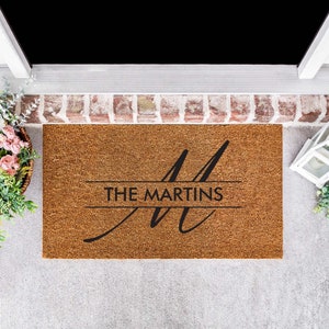 Felpudo personalizado con inicial - Felpudo de bienvenida - Felpudo personalizado - Regalo para nuevo hogar - Regalo personalizado - Regalo a medida - Regalo de inauguración - Regalo para la novia