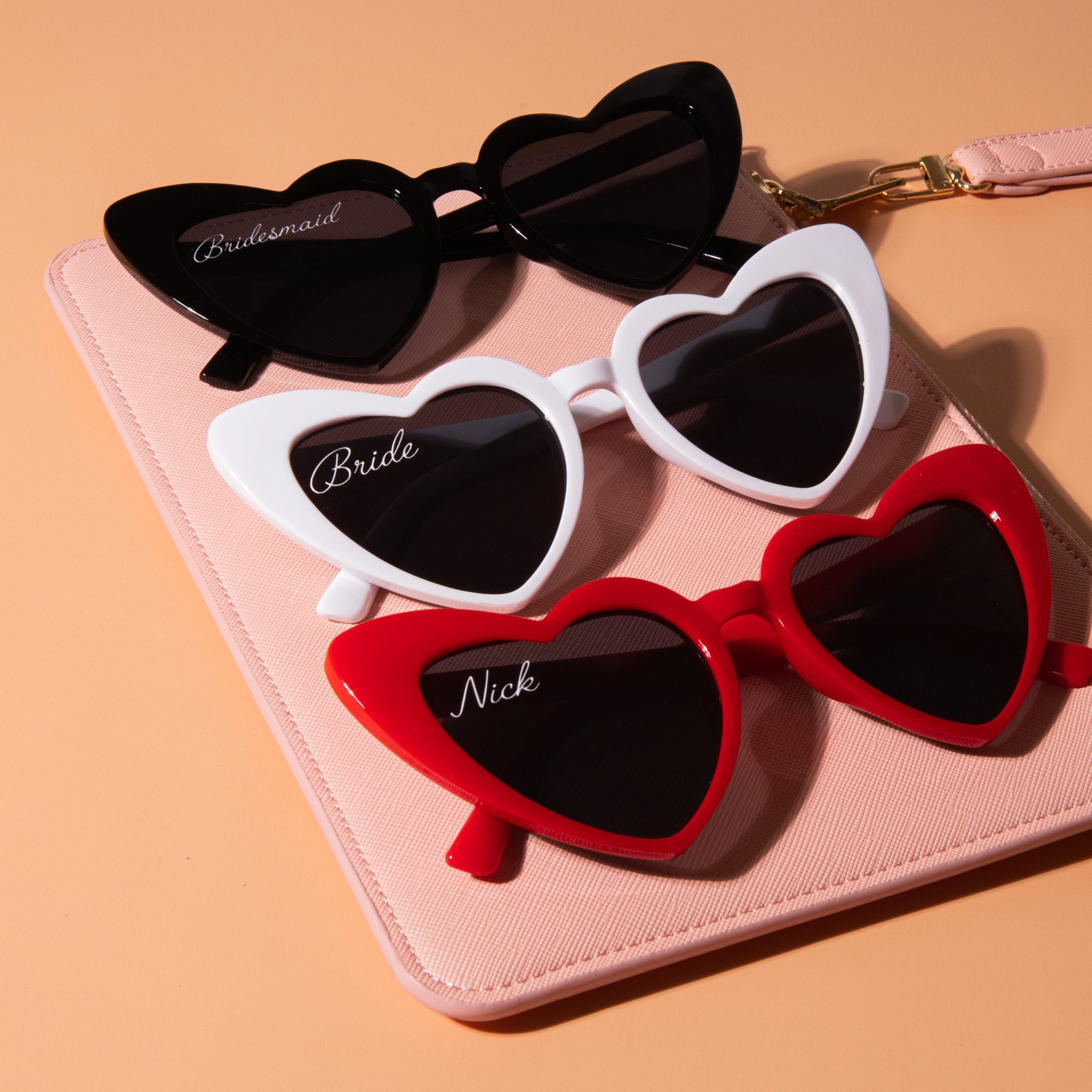 Personalized Heart Sunglasses, Bridal Party Wedding Favors - Etsy