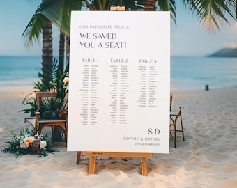 Personalized Wedding Seating Chart, Custom Foam Board