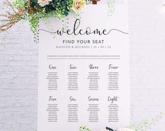 Custom Wedding Seating Chart, Personalized Foam Board Print